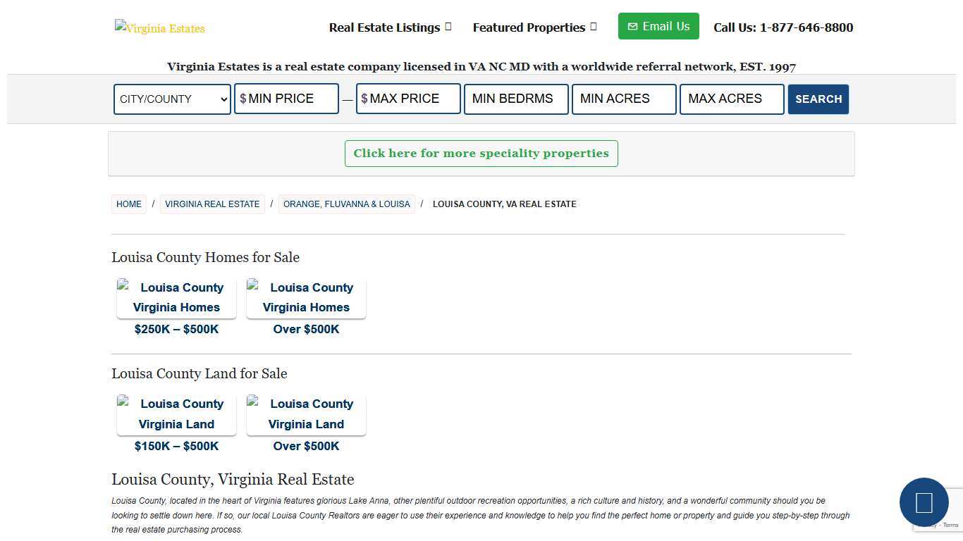 Louisa County, VA Real Estate - Homes, Land and Farms Virginia Estates