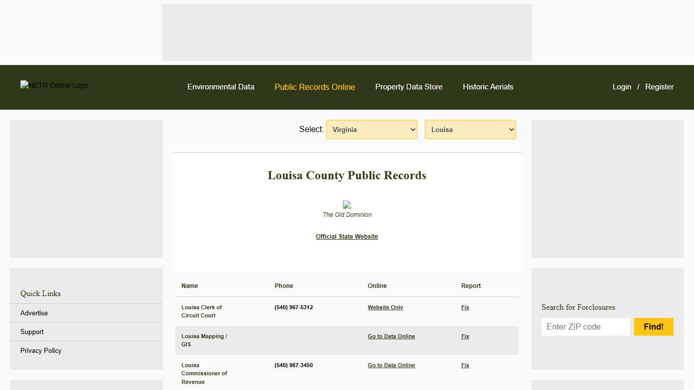 NETR Online • Louisa • Louisa Public Records, Search Louisa Records, Louisa Property Tax, Virginia Property Search, Virginia Assessor