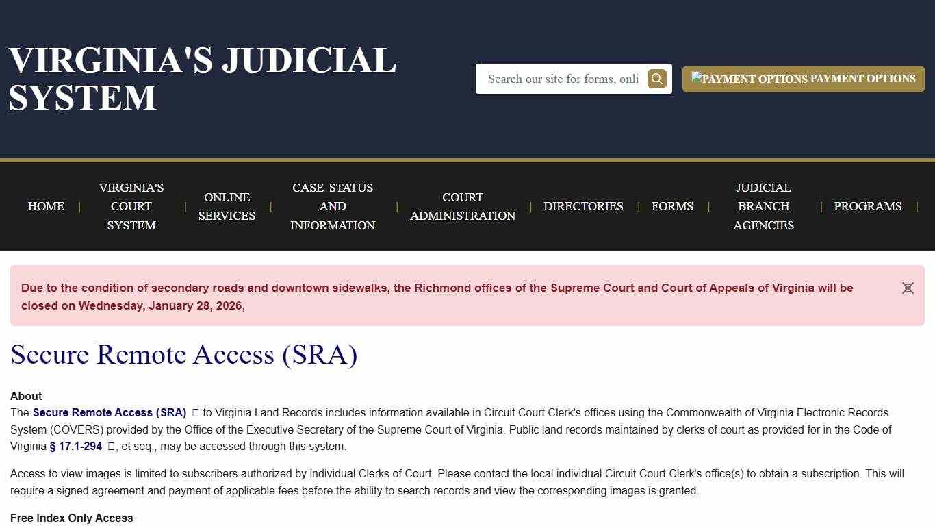 Secure Remote Access (SRA) Virginia Court System